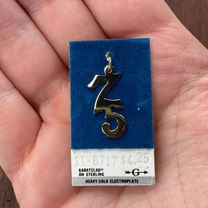 Vintage Griffith Sterling Silver Karatclad "75" School Graduation Bracelet Charm